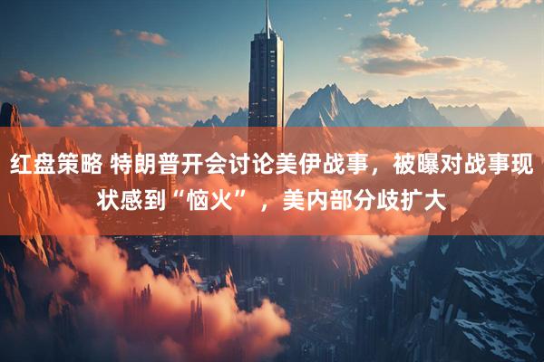 红盘策略 特朗普开会讨论美伊战事，被曝对战事现状感到“恼火” ，美内部分歧扩大